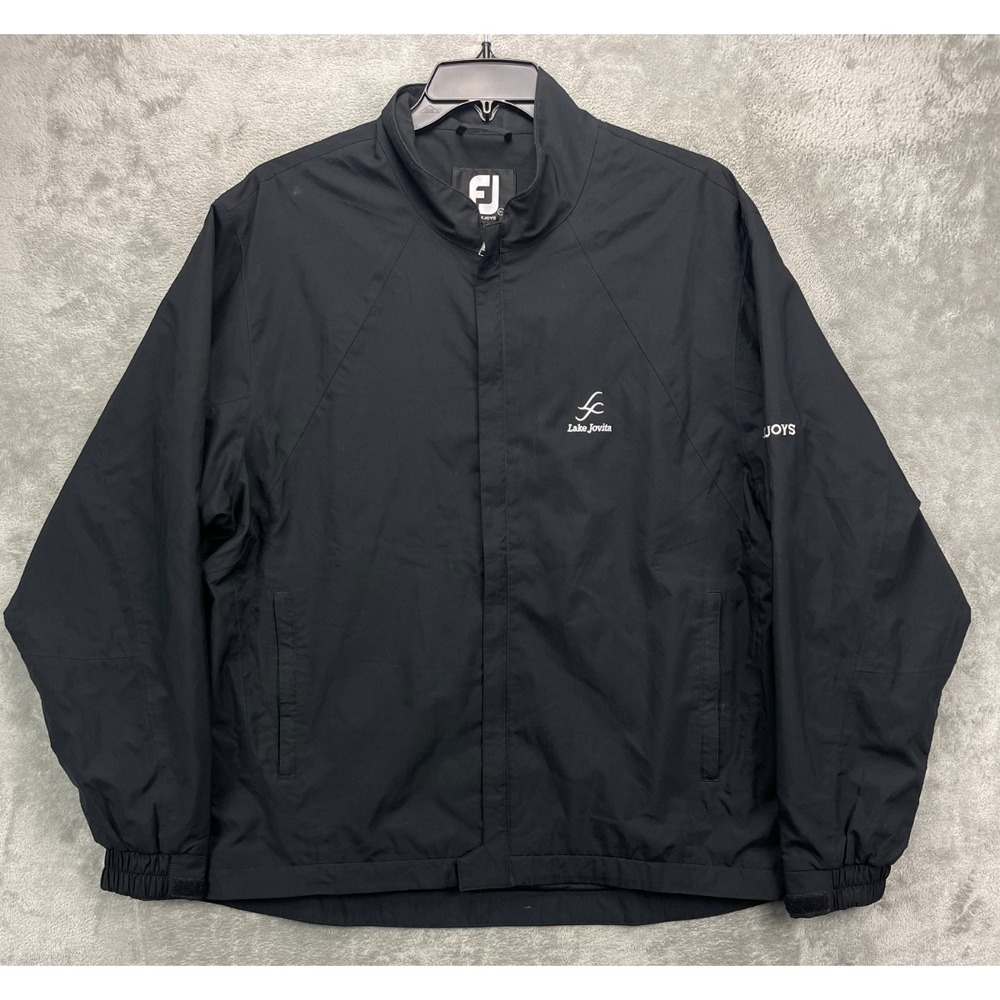 FootJoy Dryjoys Men's Windbreaker‎ Golf Jacket XL Black Full Zip